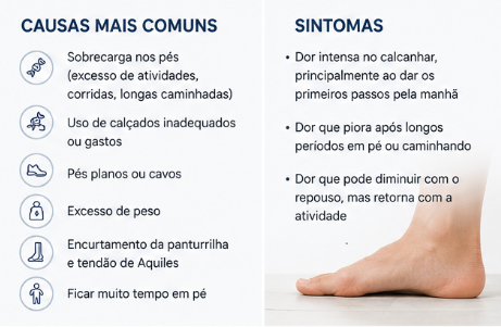 Ilustração: Quais são os sintomas da fascite plantar?